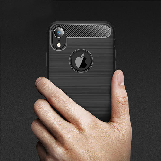 Hülle für Apple iPhone XR, Techsuit, Carbon, Schwarz