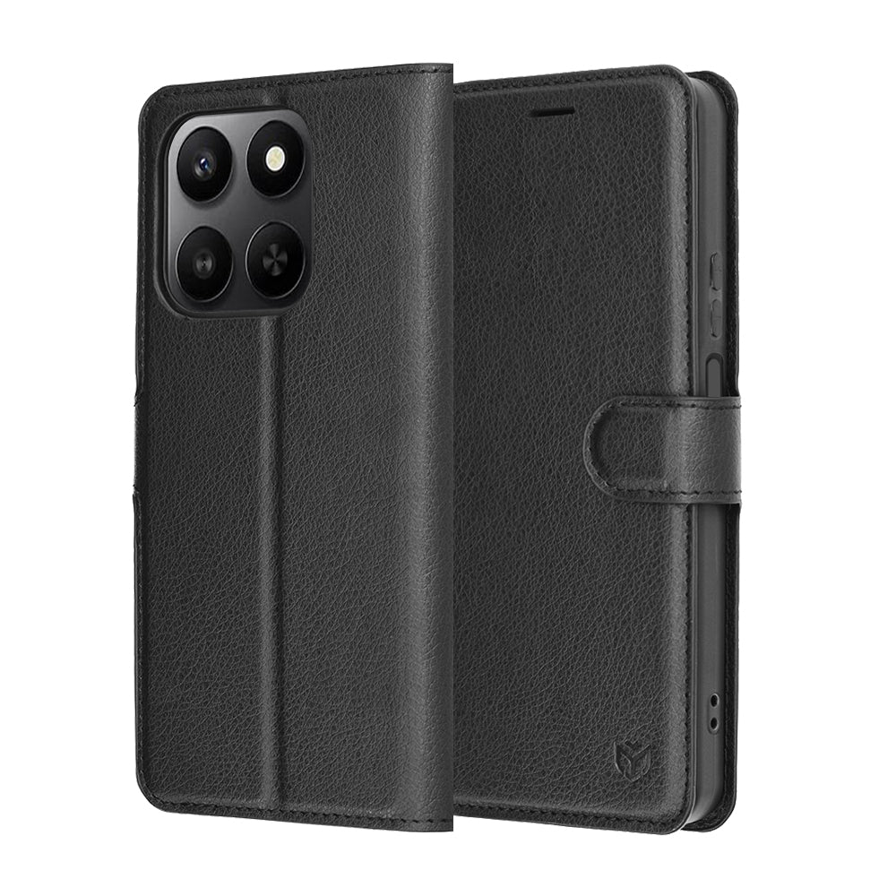 Hülle für Honor 400 Smart 4G / X7d 4G / 400 Smart 5G, Techsuit, Leder-Folio, Schwarz