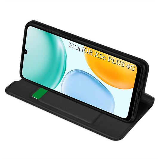 Hülle für Honor X5c Plus, Techsuit, Magskin Book, Schwarz