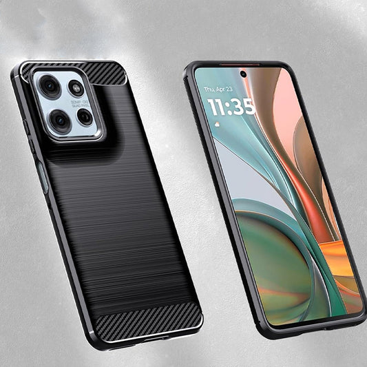 Hülle für Motorola Moto G67 Power / G57 Power, Techsuit, Carbon, Schwarz