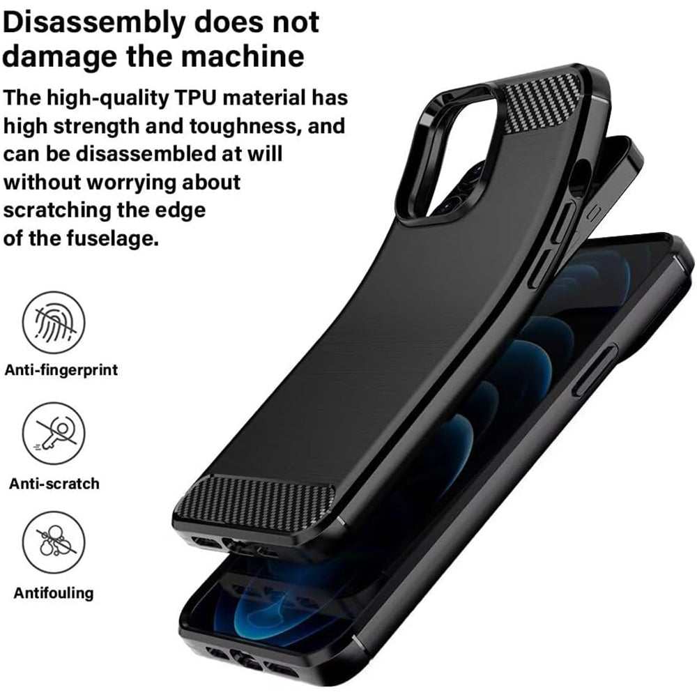 Hülle für Oppo A6 4G, Techsuit, Carbon, Schwarz