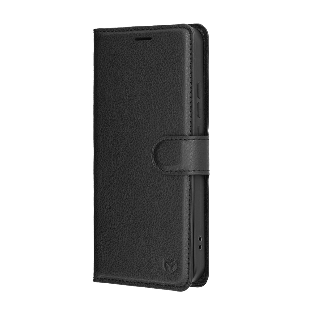 Hülle für Oppo A6 Pro 5G / A6 Pro 4G, Techsuit, Leder Folio, Schwarz