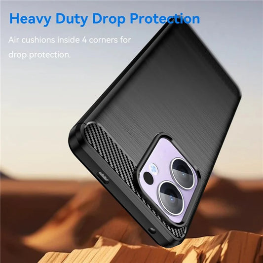 Hülle für Oppo Reno13 Pro, Techsuit, Carbon, Schwarz