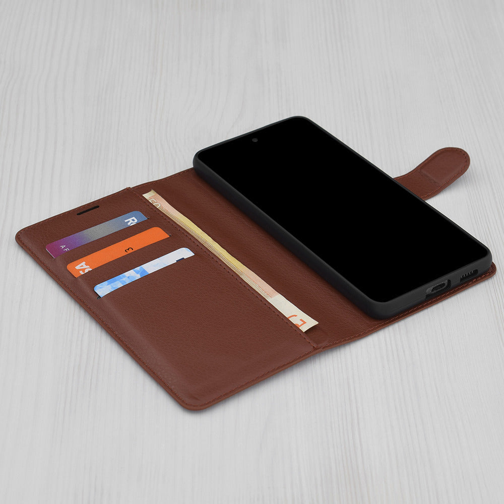 Hülle für Oppo Reno15 FS / Reno15 F, Techsuit, Leder Folio, Braun