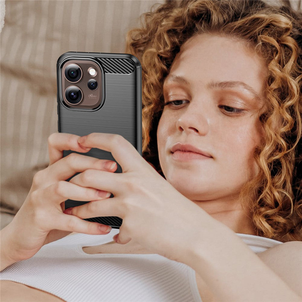 Hülle für Oppo Reno15 Pro Max, Techsuit, Carbon, Schwarz