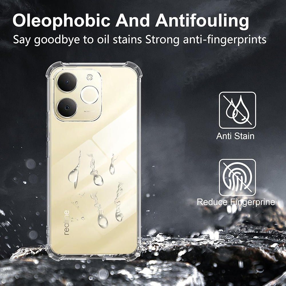 Hülle für Realme Note 70T, Techsuit, Shockproof Clear, Transparent