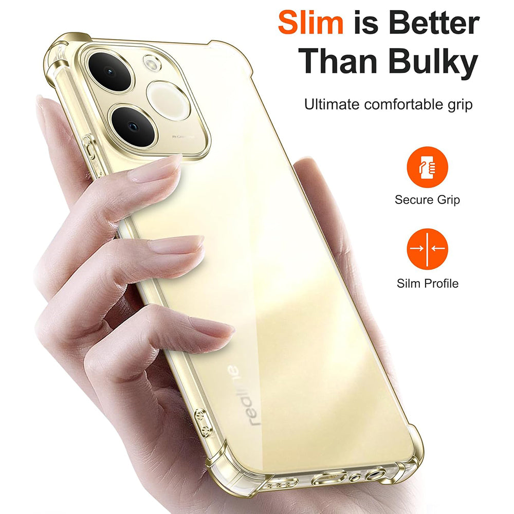 Hülle für Realme Note 70T, Techsuit, Shockproof Clear, Transparent