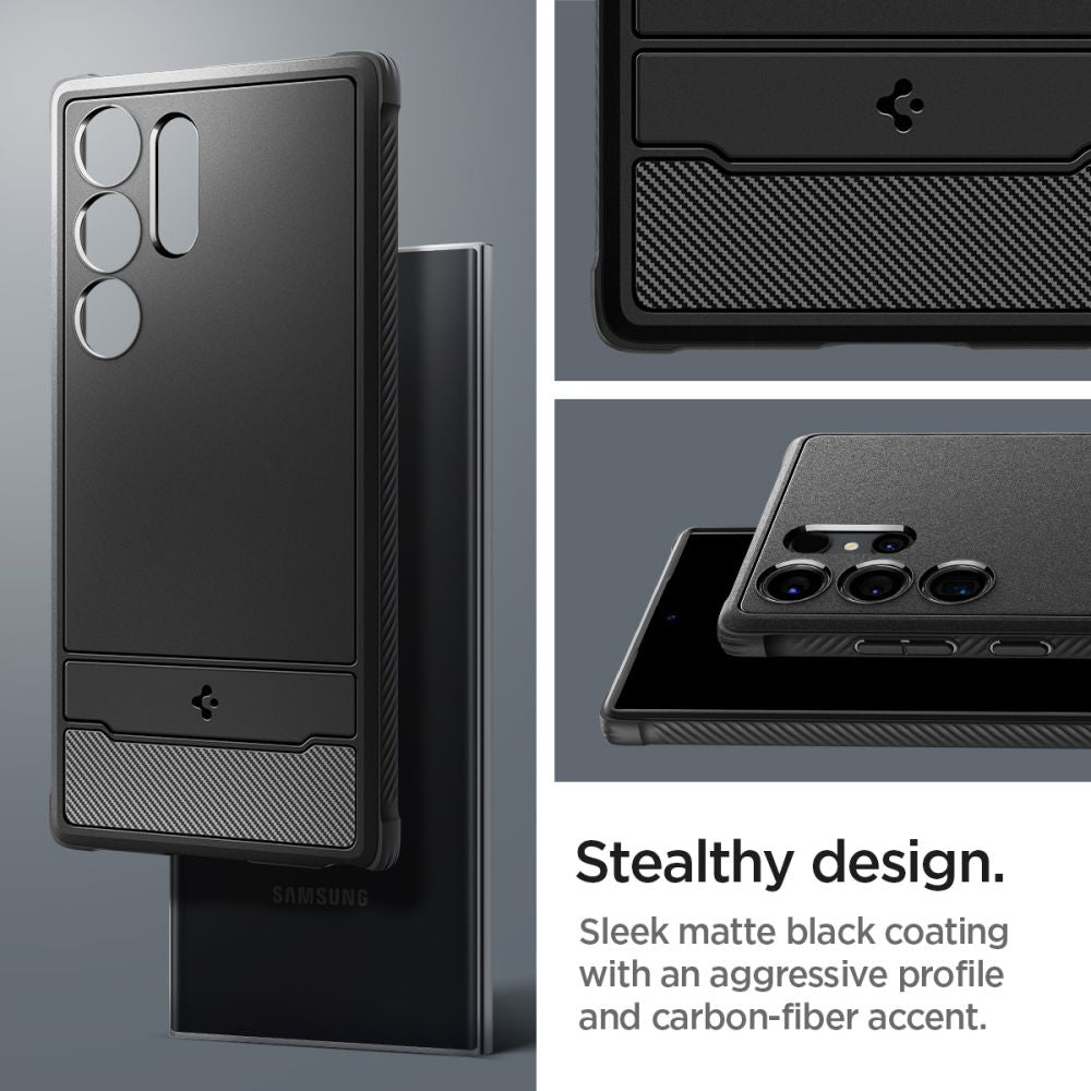 Gehäuse für Samsung Galaxy S24 Ultra S928, Spigen, Rugged Armour, Schwarz ACS07286