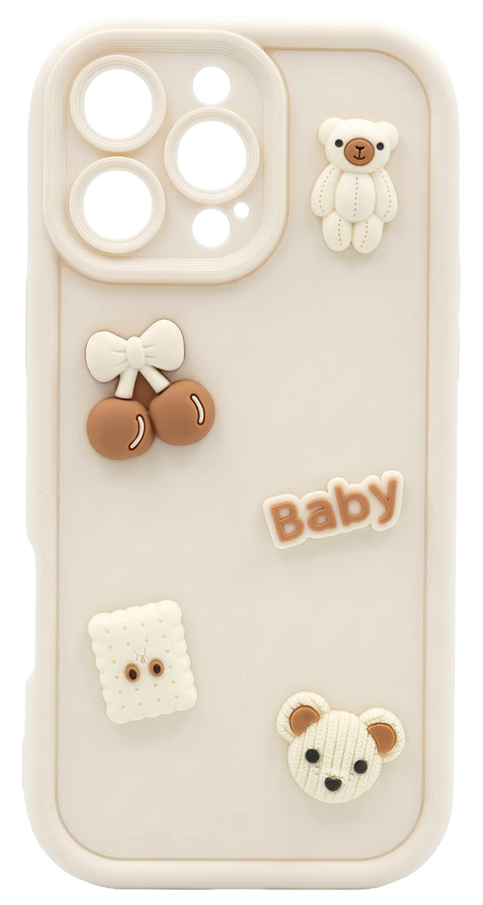 Case for Samsung Galaxy S26 Ultra S948, OEM, Ultra Trendy 3D Bear, Beige