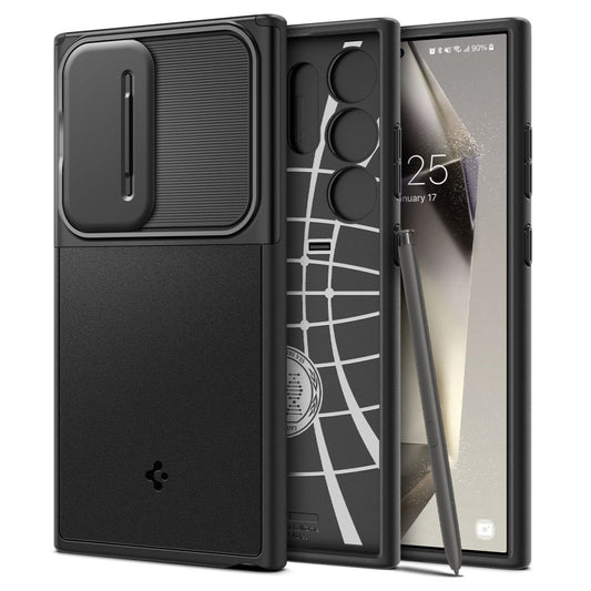 Tasche für Samsung Galaxy S24 Ultra S928, Spigen, OPTIK ARMOR, Schwarz ACS07313
