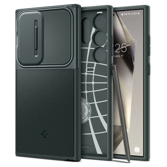 Schutzhülle für Samsung Galaxy S24 Ultra S928, Spigen, OPTIK ARMOR, Grün ACS07314