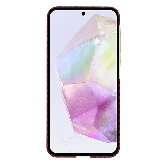 Hülle für Samsung Galaxy A35 5G A356, Techsuit, Carbonite FiberShell, Rot