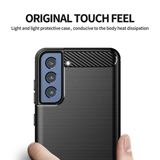 Hülle für Samsung Galaxy S21 FE 5G G990, Techsuit, Carbon, Schwarz