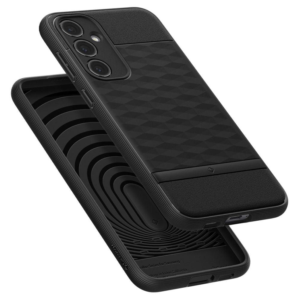 Hülle für Samsung Galaxy S23 FE S711, Spigen, Caseology Parallax, Mattschwarz