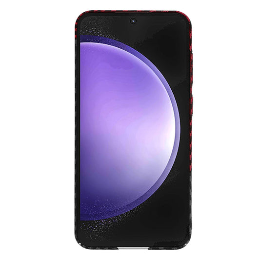 Hülle für Samsung Galaxy S23 FE S711, Techsuit, Carbonite FiberShell, Schwarz Rot