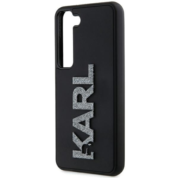 Hülle für Samsung Galaxy S23+ S916, Karl Lagerfeld, 3D Rubber Glitter Logo, Schwarz