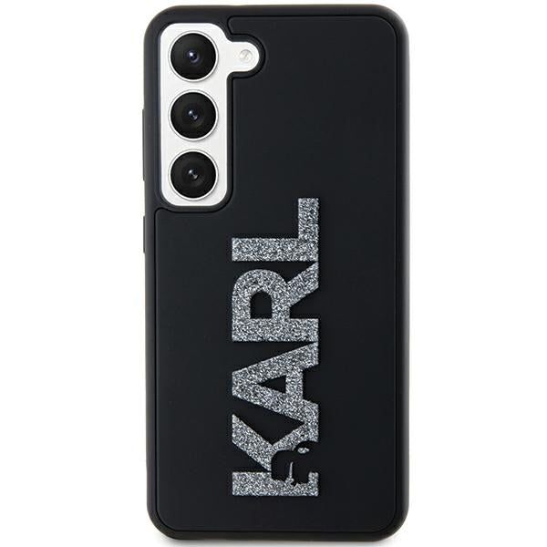 Hülle für Samsung Galaxy S23+ S916, Karl Lagerfeld, 3D Rubber Glitter Logo, Schwarz