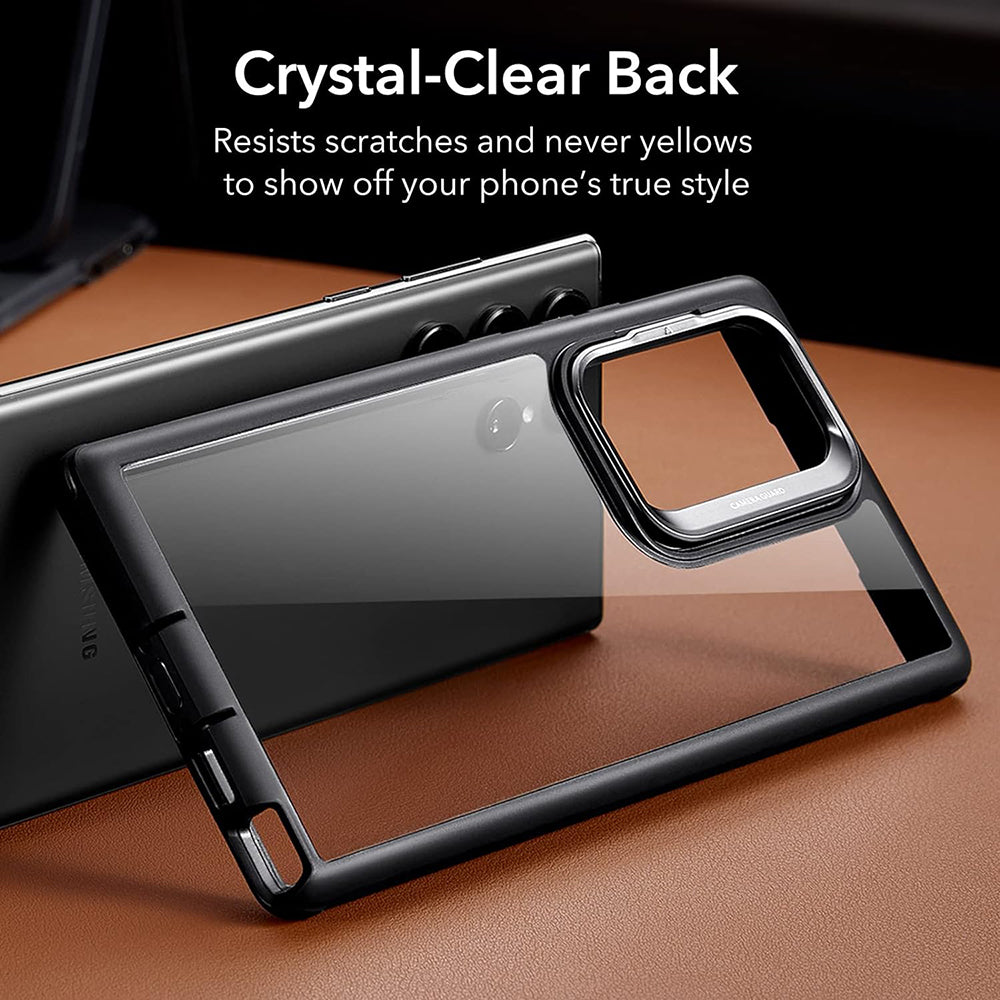 Case for Samsung Galaxy S23 Ultra S918, ESR, Shock Armor Kickstand, Black Transparent