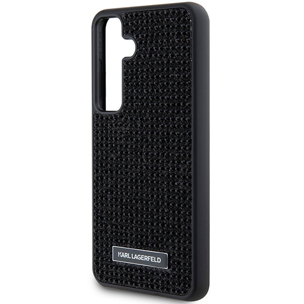 Hülle für Samsung Galaxy S24+ S926, Karl Lagerfeld, Rhinestone Metal Plate, Schwarz