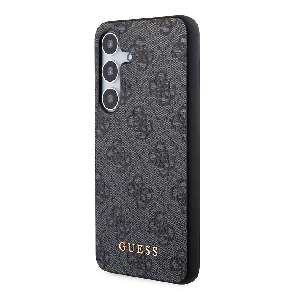Hülle für Samsung Galaxy S24 S921, Guess, 4G Metal Gold Logo, Schwarz