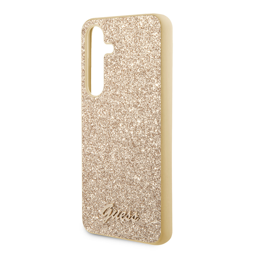 Hülle für Samsung Galaxy S24 S921, Guess, Glitter Script, Gold
