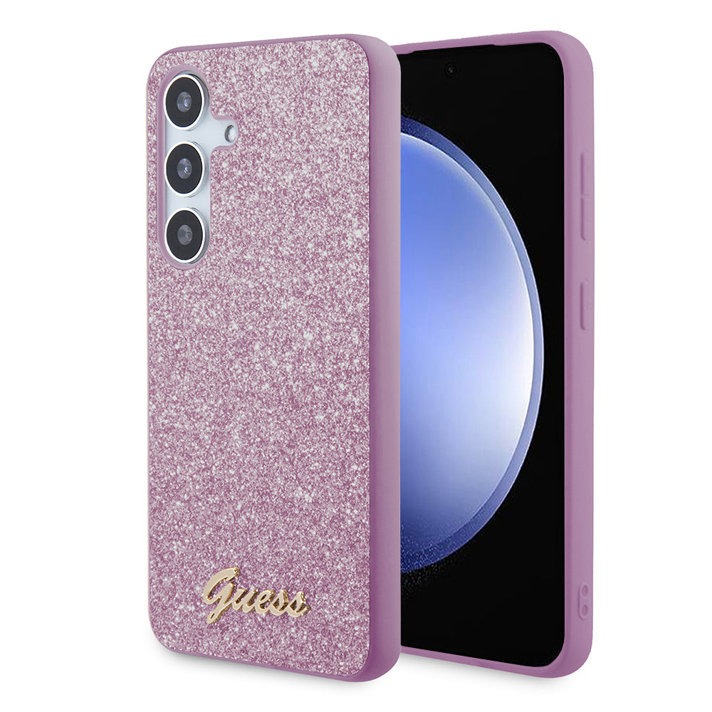 Hülle für Samsung Galaxy S24 S921, Guess, Glitter Script, Lila