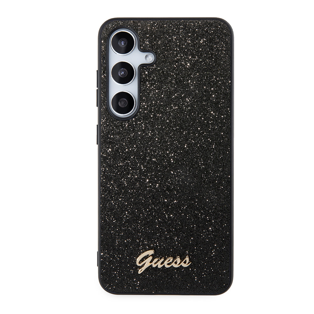 Hülle für Samsung Galaxy S24 S921, Guess, Glitter Script, Schwarz