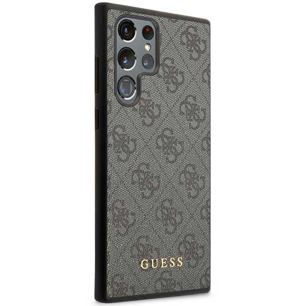 Hülle für Samsung Galaxy S24 Ultra S928, Guess, 4G Metal Gold Logo, Schwarz