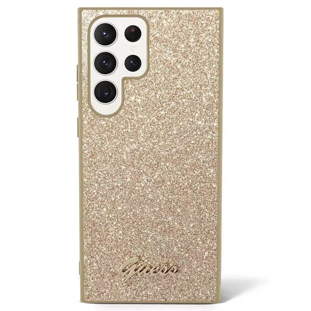 Hülle für Samsung Galaxy S24 Ultra S928, Guess, Glitter Script, Gold