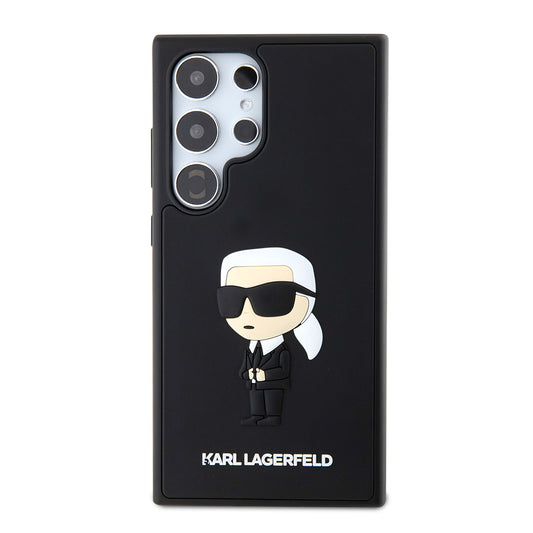 Hülle für Samsung Galaxy S24 Ultra S928, Karl Lagerfeld, 3D Rubber Ikonik Karl, Schwarz