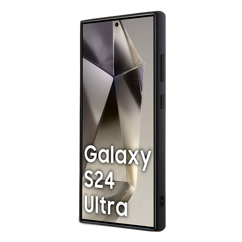Hülle für Samsung Galaxy S24 Ultra S928, Karl Lagerfeld, Rhinestone Metal Plate, Schwarz
