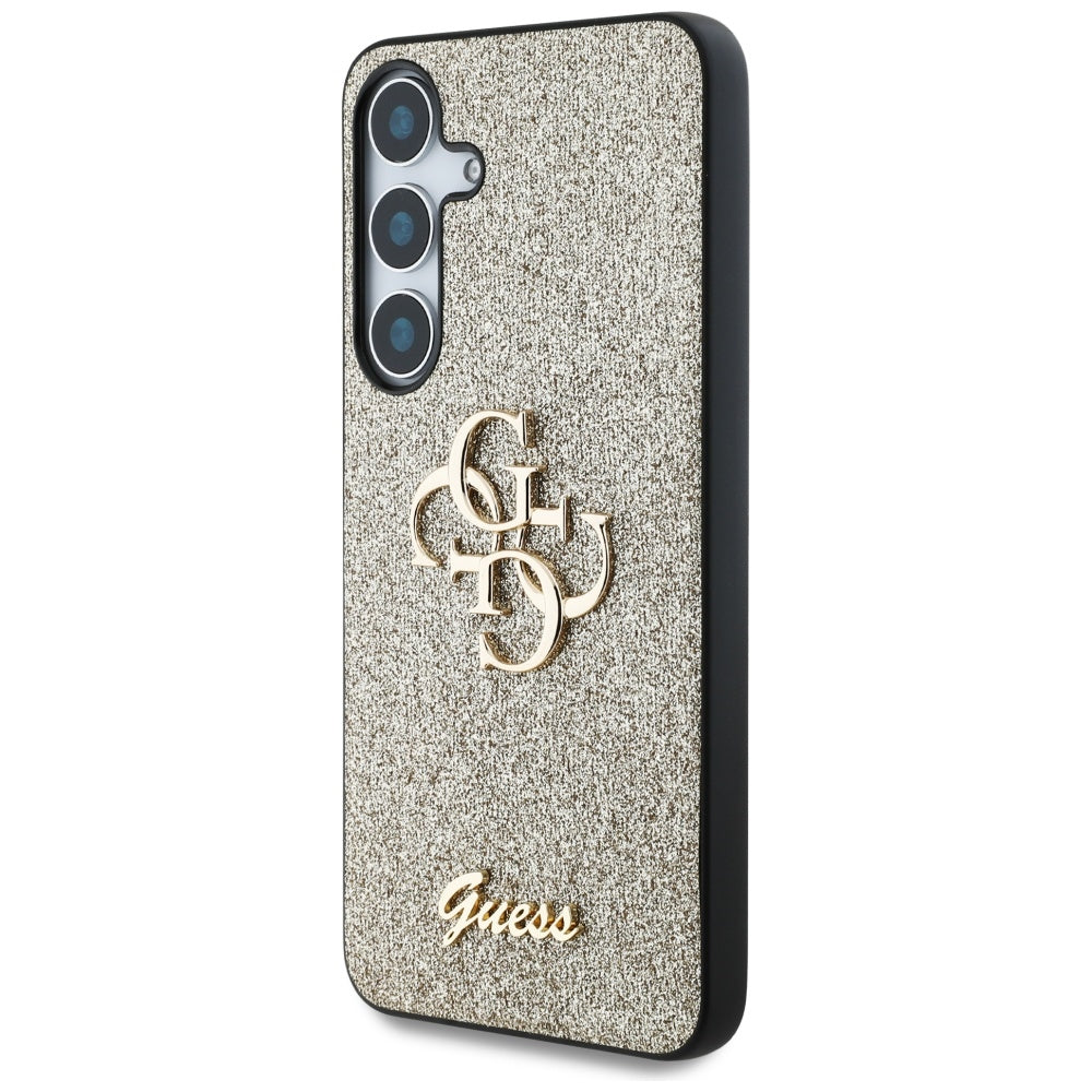 Hülle für Samsung Galaxy S25+ S936, Guess, Glitter Big 4G Script, Gold