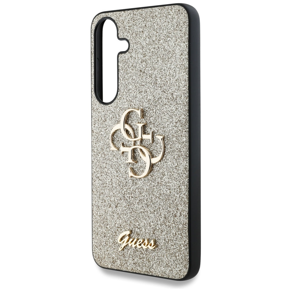 Hülle für Samsung Galaxy S25+ S936, Guess, Glitter Big 4G Script, Gold