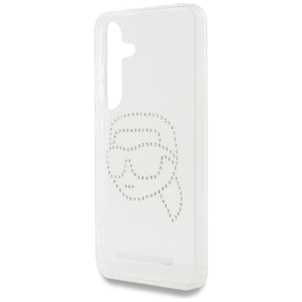 Hülle für Samsung Galaxy S25 S931, Karl Lagerfeld, IML Rhinestones Karl's Head, Transparent