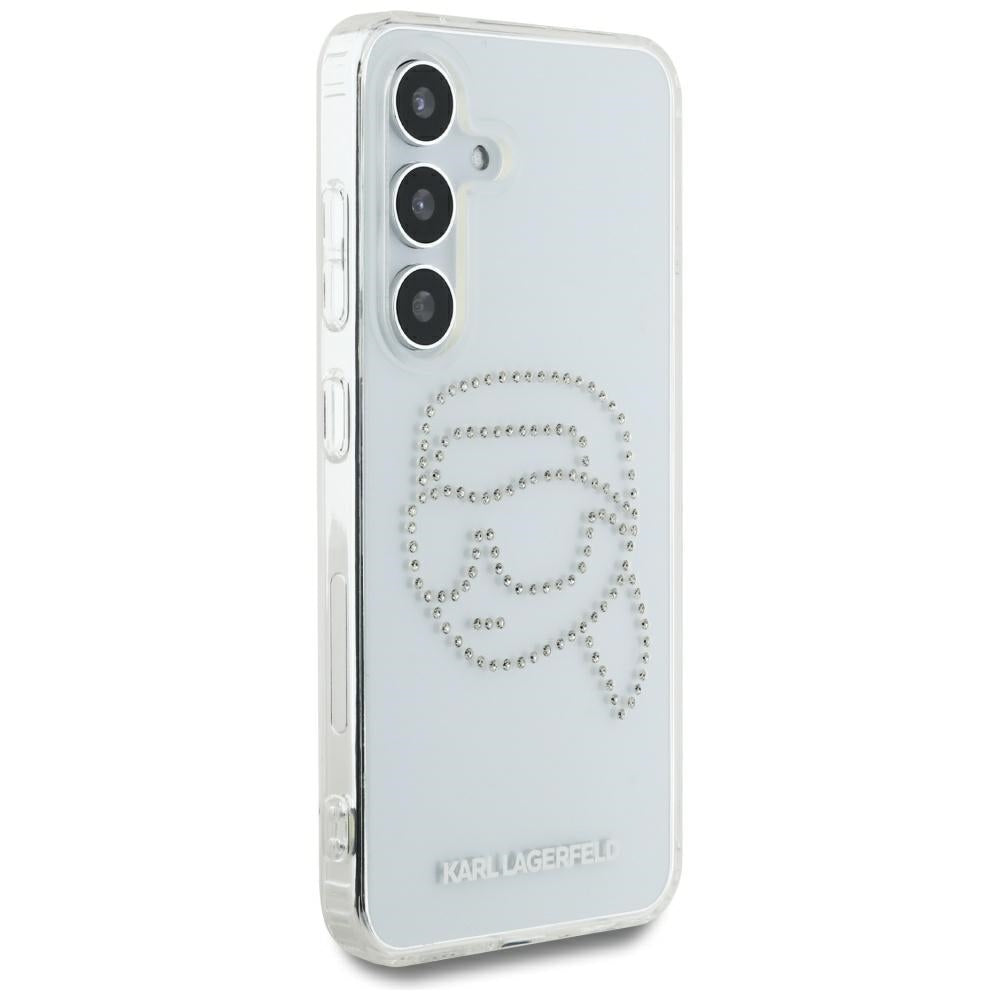Hülle für Samsung Galaxy S25 S931, Karl Lagerfeld, IML Rhinestones Karl's Head, Transparent