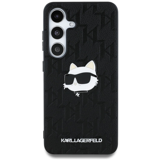 Hülle für Samsung Galaxy S25 S931, Karl Lagerfeld, Monogram Choupette's Head, Schwarz