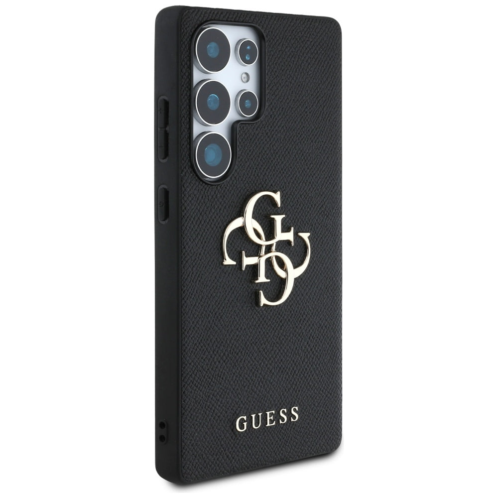 Hülle für Samsung Galaxy S25 Ultra S938, Guess, 4G Grained Big and Classic Logo, Schwarz