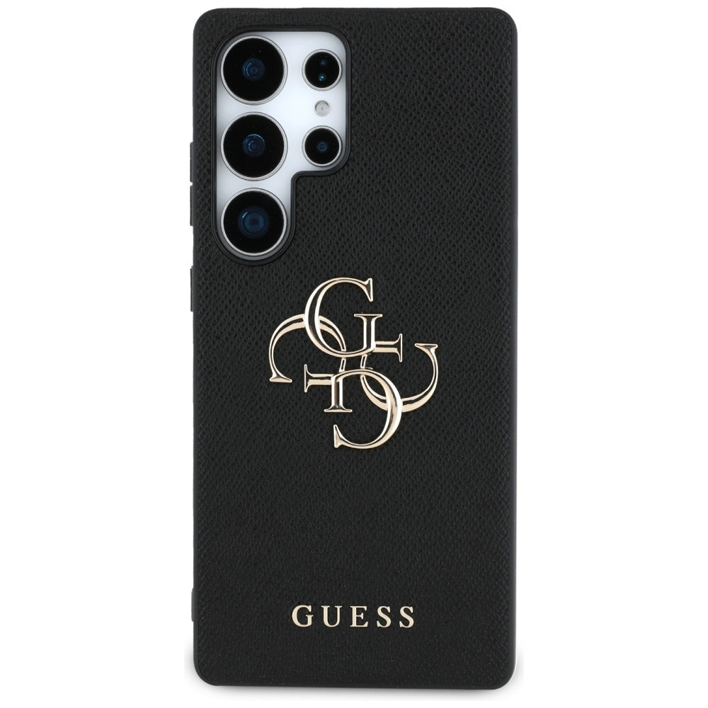 Hülle für Samsung Galaxy S25 Ultra S938, Guess, 4G Grained Big and Classic Logo, Schwarz