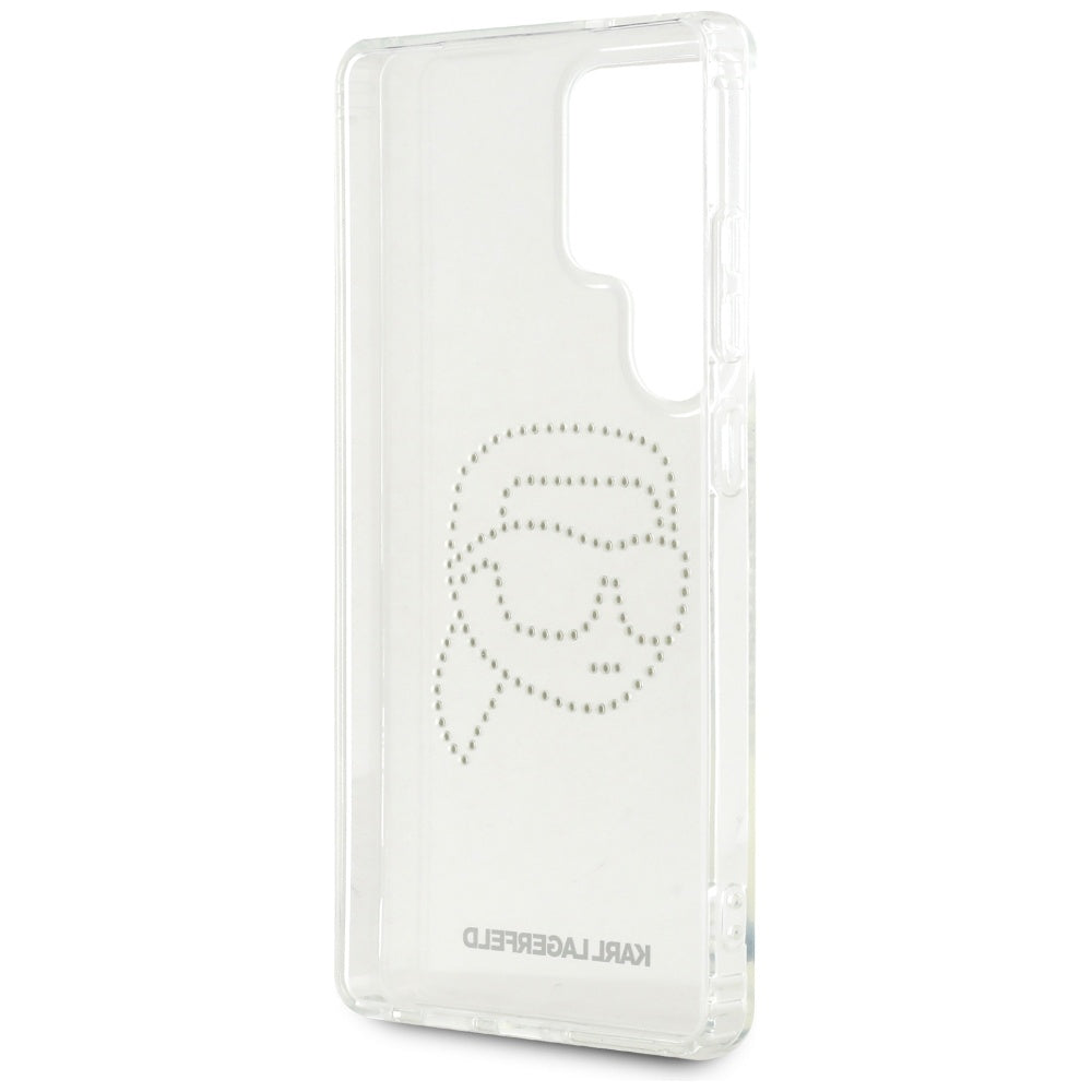 Hülle für Samsung Galaxy S25 Ultra S938, Karl Lagerfeld, IML Rhinestones Karl's Head, Transparent