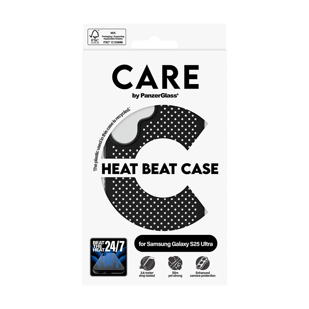 Case for Samsung Galaxy S25 Ultra S938, PanzerGlass, Care Feature Heat Beat, Black