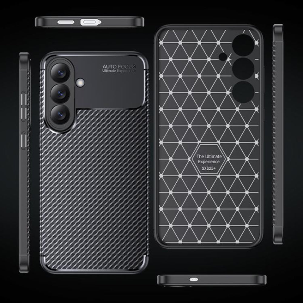 Hülle für Samsung Galaxy S26 S942, Techsuit, CarbonFiber, Schwarz