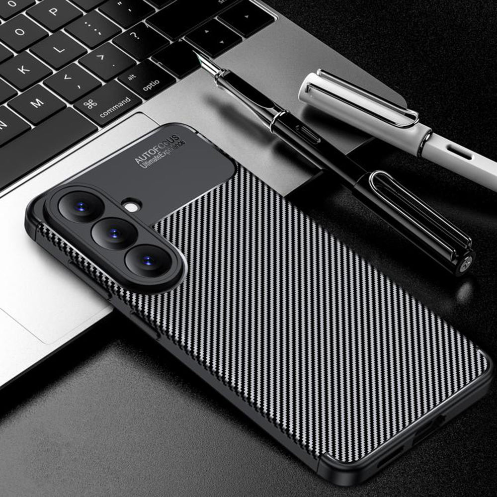 Hülle für Samsung Galaxy S26 S942, Techsuit, CarbonFiber, Schwarz