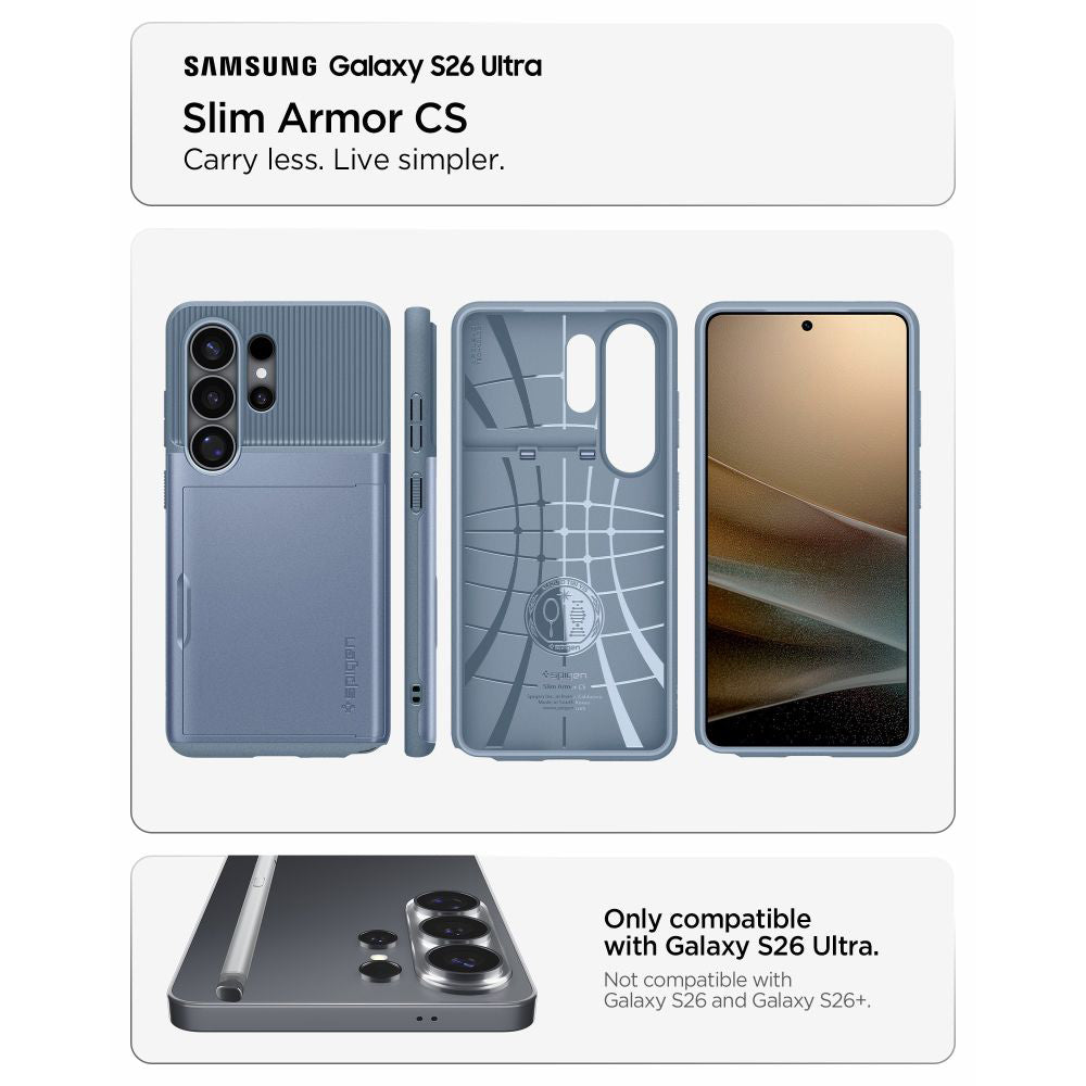 Hülle für Samsung Galaxy S26 Ultra S948, Spigen, Slim Armor CS, Blau ACS11225