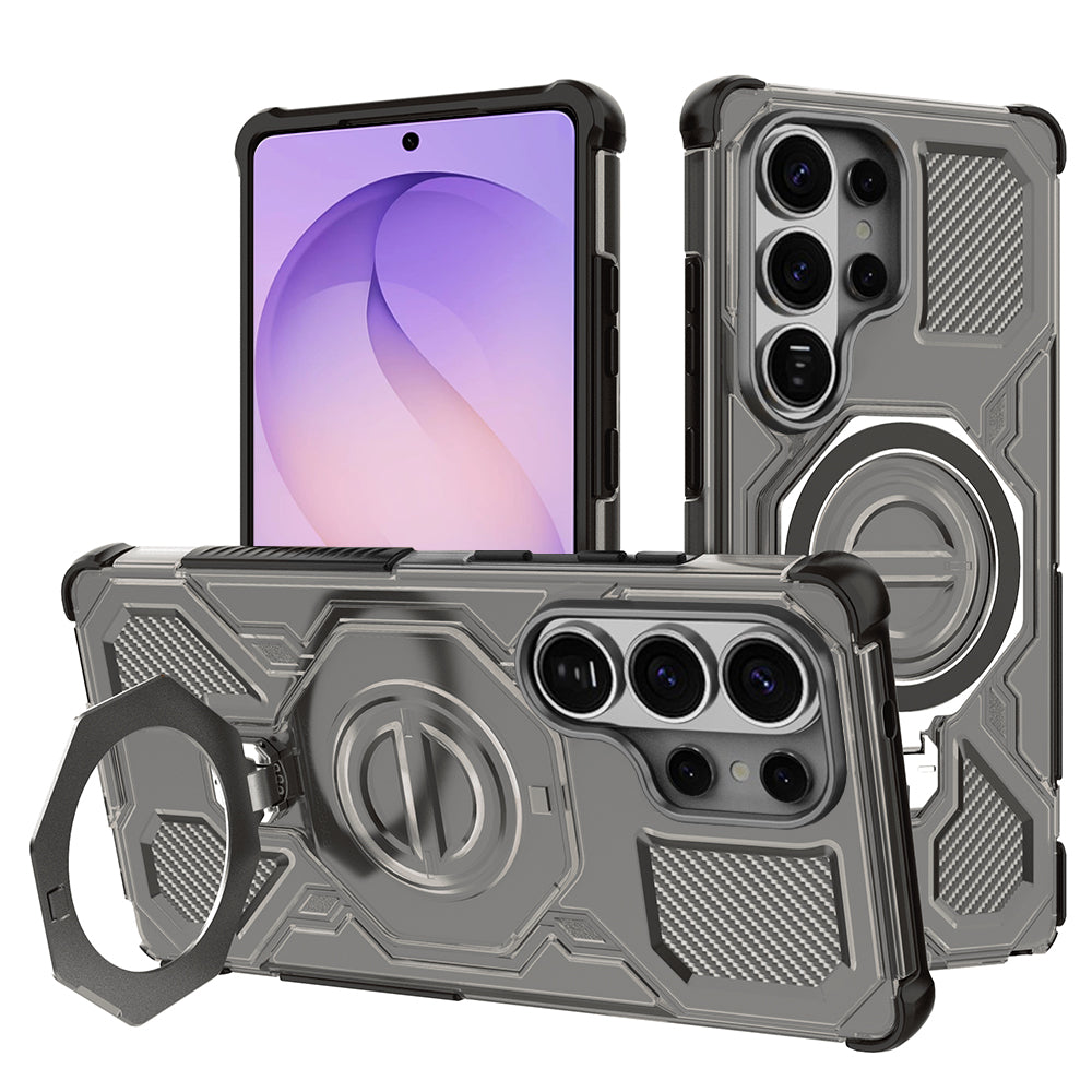 Hülle für Samsung Galaxy S26 Ultra S948, Techsuit, Carbon Shield Pro, Rauchfarben