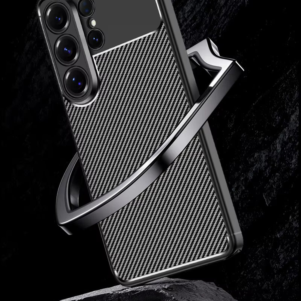 Hülle für Samsung Galaxy S26 Ultra S948, Techsuit, CarbonFiber, Schwarz
