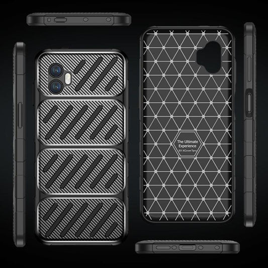 Hülle für Samsung Galaxy XCover7 Pro, Techsuit, CarbonFiber, Schwarz