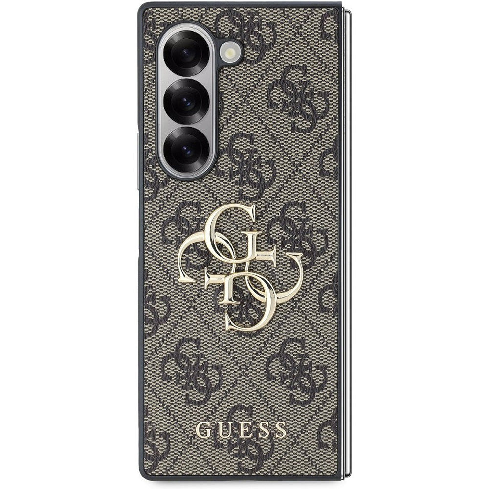 Case for Samsung Galaxy Z Fold6 F956, Guess, 4G Metal Logo, Brown