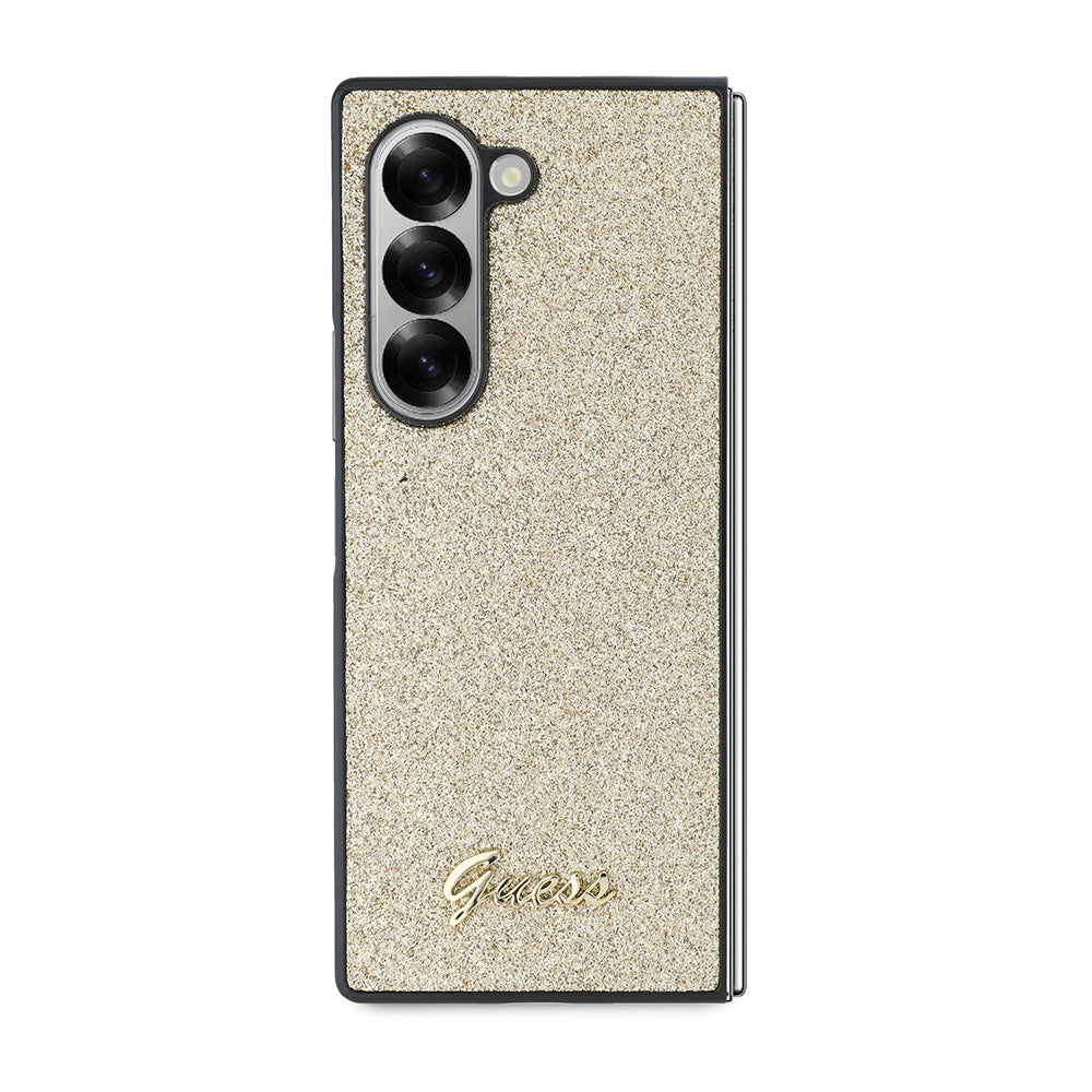 Hülle für Samsung Galaxy Z Fold6 F956, Guess, Glitter Script, Gold