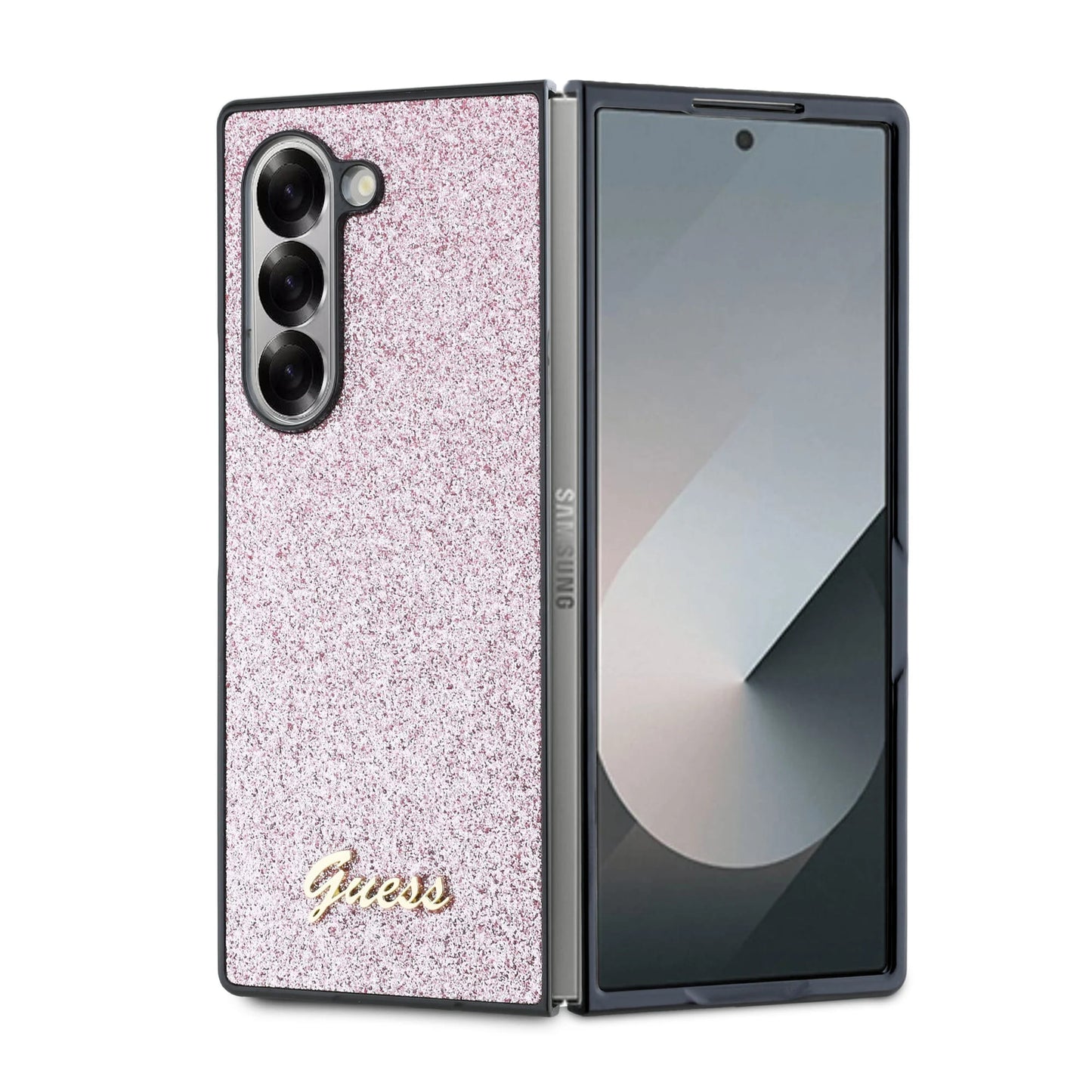 Hülle für Samsung Galaxy Z Fold6 F956, Guess, Glitter Script, Rosa