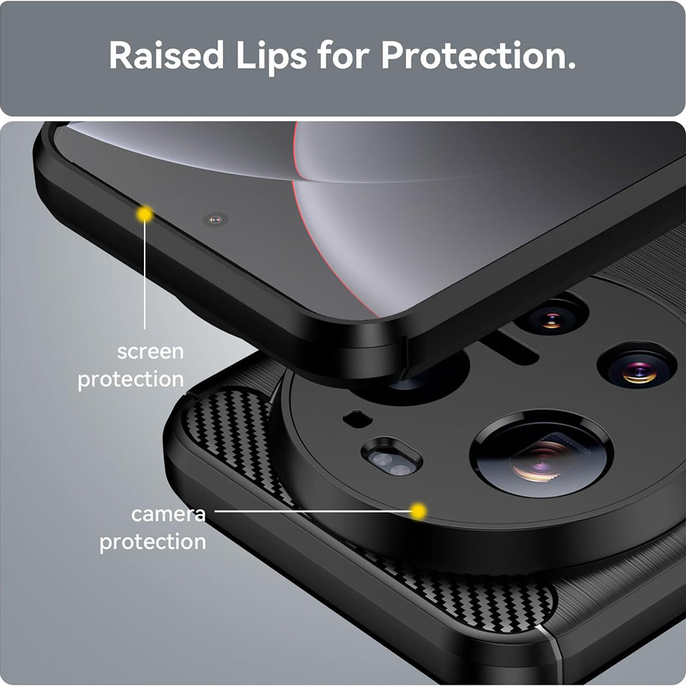 Hülle für Xiaomi 17 Ultra, Techsuit, Carbon, Blau